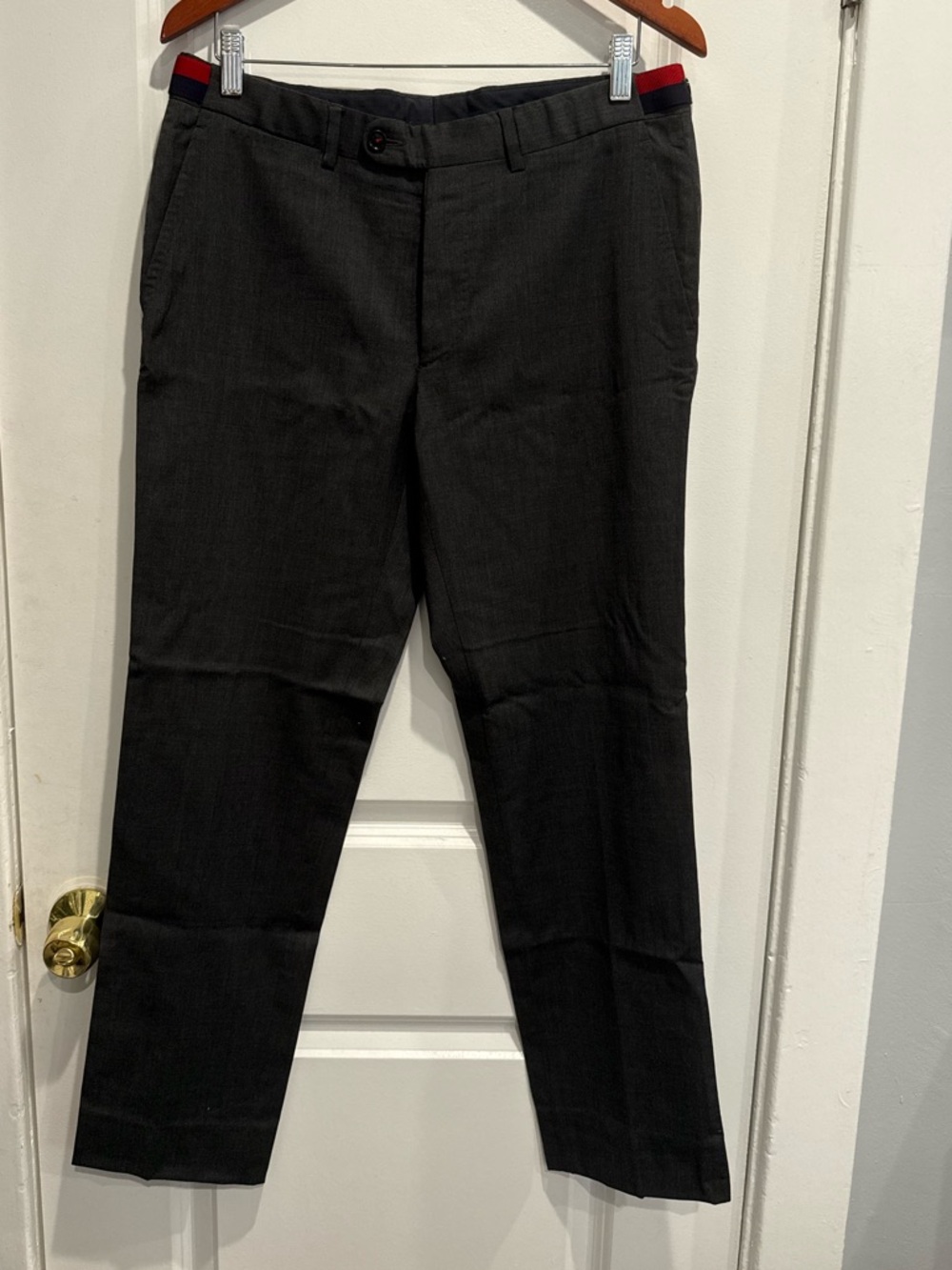 Carolina Herrera Dress Pants with Red Waistband Trim